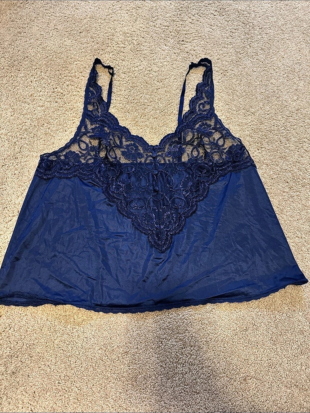 Vintage Cabernet Blue Lace Camisole Size 40